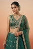Elegant Rama Green Designer Lehenga Choli with Heavy Embroidery Work and Matching Dupatta