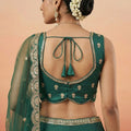 Elegant Rama Green Designer Lehenga Choli with Heavy Embroidery Work and Matching Dupatta