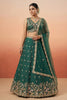 Elegant Rama Green Designer Lehenga Choli with Heavy Embroidery Work and Matching Dupatta