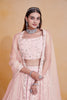 Elegant Pink Georgette Designer Lehenga Choli with Embroidery Work and Soft Net Dupatta