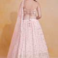 Elegant Pink Georgette Designer Lehenga Choli with Embroidery Work and Soft Net Dupatta