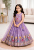 Beautiful Purple Floral Embroidered Lehenga Choli Set for Girls with Designer Dupatta