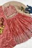 Gorgeous Rose Pink Designer Lehenga Choli Set for Girls with Embroiderd Work and Dupatta