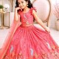 Stylish Pink Designer Lehenga Choli Set for Girls with Embroidered Work and Dupatta