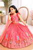 Stylish Pink Designer Lehenga Choli Set for Girls with Embroidered Work and Dupatta