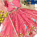 Stylish Pink Designer Lehenga Choli Set for Girls with Embroidered Work and Dupatta