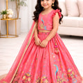 Stylish Pink Designer Lehenga Choli Set for Girls with Embroidered Work and Dupatta