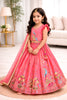 Stylish Pink Designer Lehenga Choli Set for Girls with Embroidered Work and Dupatta