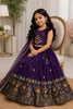 Stunning Purple Designer Lehenga Choli Set for Girls with Embroidered Work and Dupatta