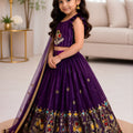 Stunning Purple Designer Lehenga Choli Set for Girls with Embroidered Work and Dupatta