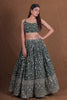 Stylish Rama Green Georgette Designer Lehenga Choli with Embroidery Work and Soft Net Dupatta