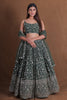 Stylish Rama Green Georgette Designer Lehenga Choli with Embroidery Work and Soft Net Dupatta