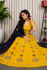 Vibrant Yellow Roman Silk Designer Lehenga Choli with Embroidery Work for Women