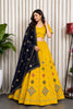 Vibrant Yellow Roman Silk Designer Lehenga Choli with Embroidery Work for Women