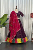 Stunning Wine Designer Lehenga Choli with Embroidery Work and Rani Pink Dupatta for Women