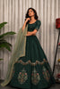 Charming Rama Green Designer Lehenga Choli with Embroidery Work and Green Dupatta for Women