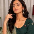 Charming Rama Green Designer Lehenga Choli with Embroidery Work and Green Dupatta for Women