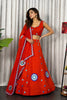 Vibrant Orange Designer Lehenga Choli with Embroidery Work and Matching Dupatta for Women