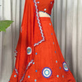 Vibrant Orange Designer Lehenga Choli with Embroidery Work and Matching Dupatta for Women