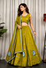 Wonderful Olive Green Designer Lehenga Choli with Embroidery Work and Matching Dupatta for Women
