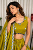 Wonderful Olive Green Designer Lehenga Choli with Embroidery Work and Matching Dupatta for Women