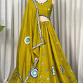 Wonderful Olive Green Designer Lehenga Choli with Embroidery Work and Matching Dupatta for Women