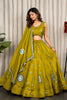 Wonderful Olive Green Designer Lehenga Choli with Embroidery Work and Matching Dupatta for Women