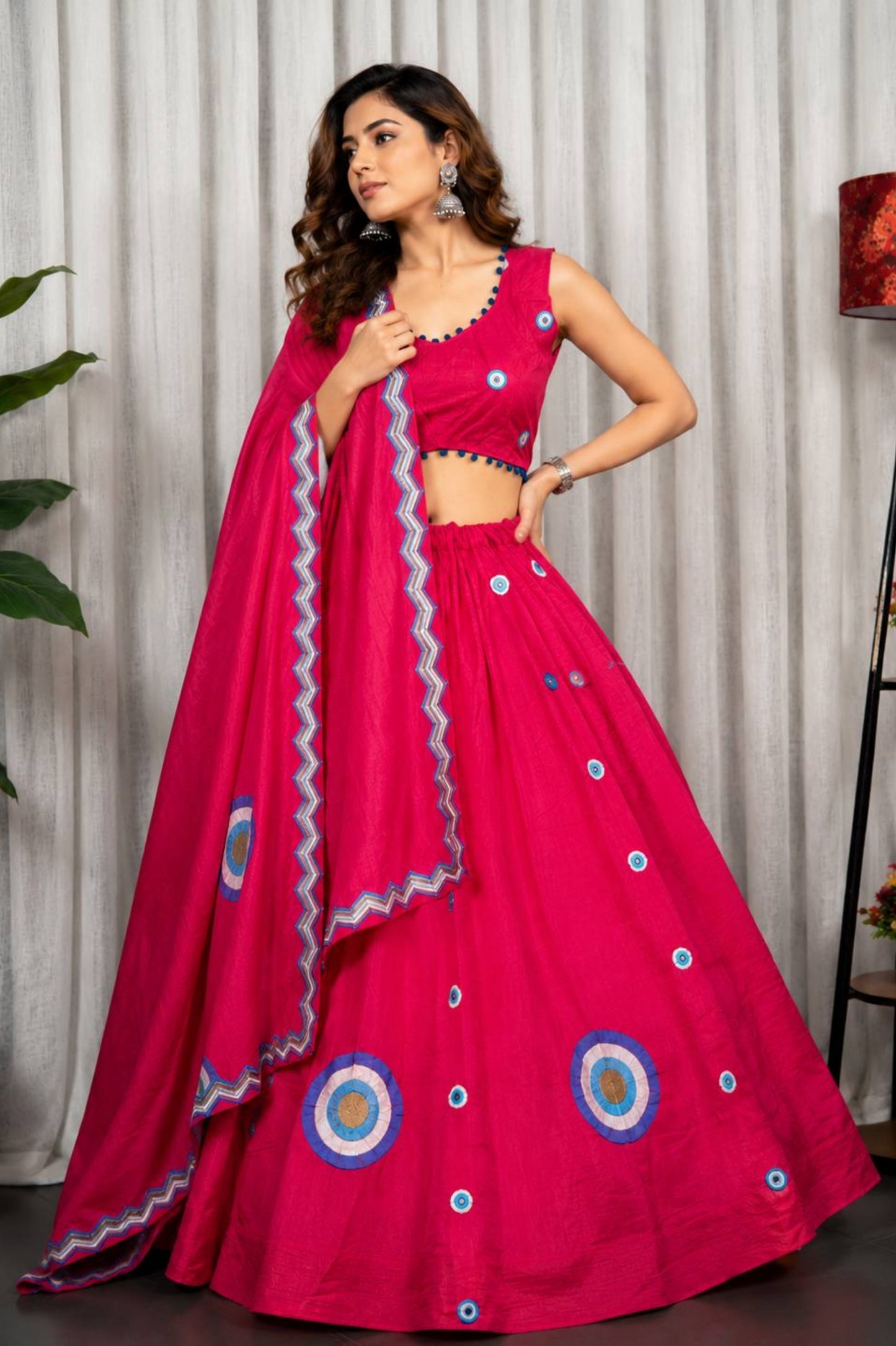 Beautiful Rani Pink Designer Lehenga Choli with Embroidery Work and Matching Dupatta for Women