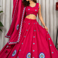 Beautiful Rani Pink Designer Lehenga Choli with Embroidery Work and Matching Dupatta for Women