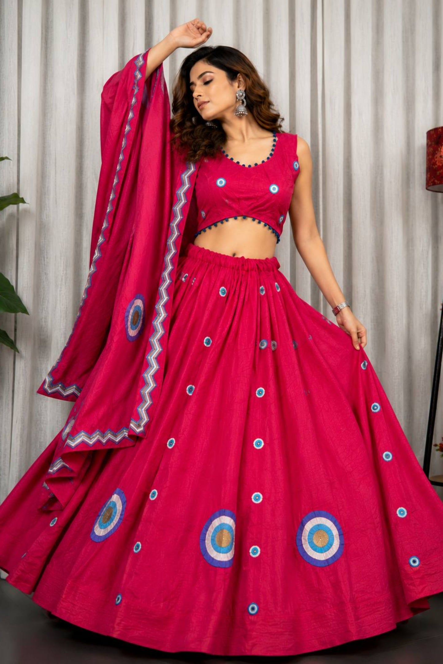 Beautiful Rani Pink Designer Lehenga Choli with Embroidery Work and Matching Dupatta for Women