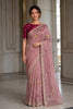 Elegant Dusty Pink Fendy Satin Silk Mono Banglory Saree for Women