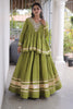 Glorious Green Cotton Designer Lehenga Choli for Women With Gota Patti Work