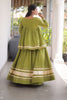 Glorious Green Cotton Designer Lehenga Choli for Women With Gota Patti Work