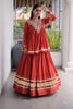 Radiant Red Cotton Designer Lehenga Choli for Women with Gota Patti Work