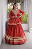 Radiant Red Cotton Designer Lehenga Choli for Women with Gota Patti Work