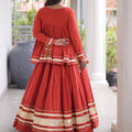 Radiant Red Cotton Designer Lehenga Choli for Women with Gota Patti Work