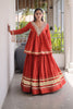 Radiant Red Cotton Designer Lehenga Choli for Women with Gota Patti Work
