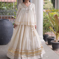 Elegant Off-White Cotton Designer Lehenga Choli for Women with Gota Patti Work