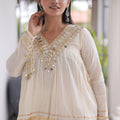 Elegant Off-White Cotton Designer Lehenga Choli for Women with Gota Patti Work