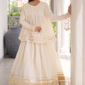 Elegant Off-White Cotton Designer Lehenga Choli for Women with Gota Patti Work