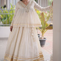 Elegant Off-White Cotton Designer Lehenga Choli for Women with Gota Patti Work