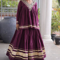 Royal Purple Cotton Designer Lehenga Choli for Women with Gota Patti Work