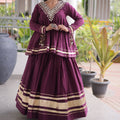 Royal Purple Cotton Designer Lehenga Choli for Women with Gota Patti Work