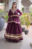Royal Purple Cotton Designer Lehenga Choli for Women with Gota Patti Work