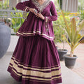 Royal Purple Cotton Designer Lehenga Choli for Women with Gota Patti Work