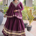 Royal Purple Cotton Designer Lehenga Choli for Women with Gota Patti Work