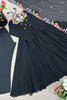 Stunning Black Heavy Faux Georgette Anarkali Suit Embroidery Work for Women