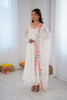 Stylish White Faux Georgette Anarkali Suit Floral Embroidery Work