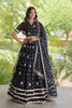 Stunning Black Bandhani Printed Designer Lehenga Choli Set with Gota Lace Work Dupatta
