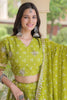 Gorgeous Green Bandhani Printed Designer Lehenga Choli Set with Gota Lace Work Dupatta